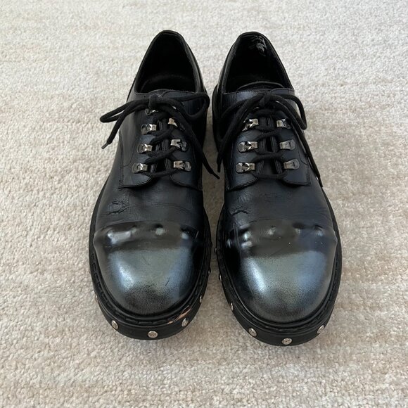 Alexander McQueen Hobnail Studded Derby Shoes 43 Black - Picture 3 of 11